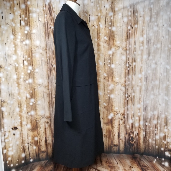 VTG Mark Eisen Collection Made In Italy Women's Sz 4 Black Long Button Up Blazer - Picture 2 of 14